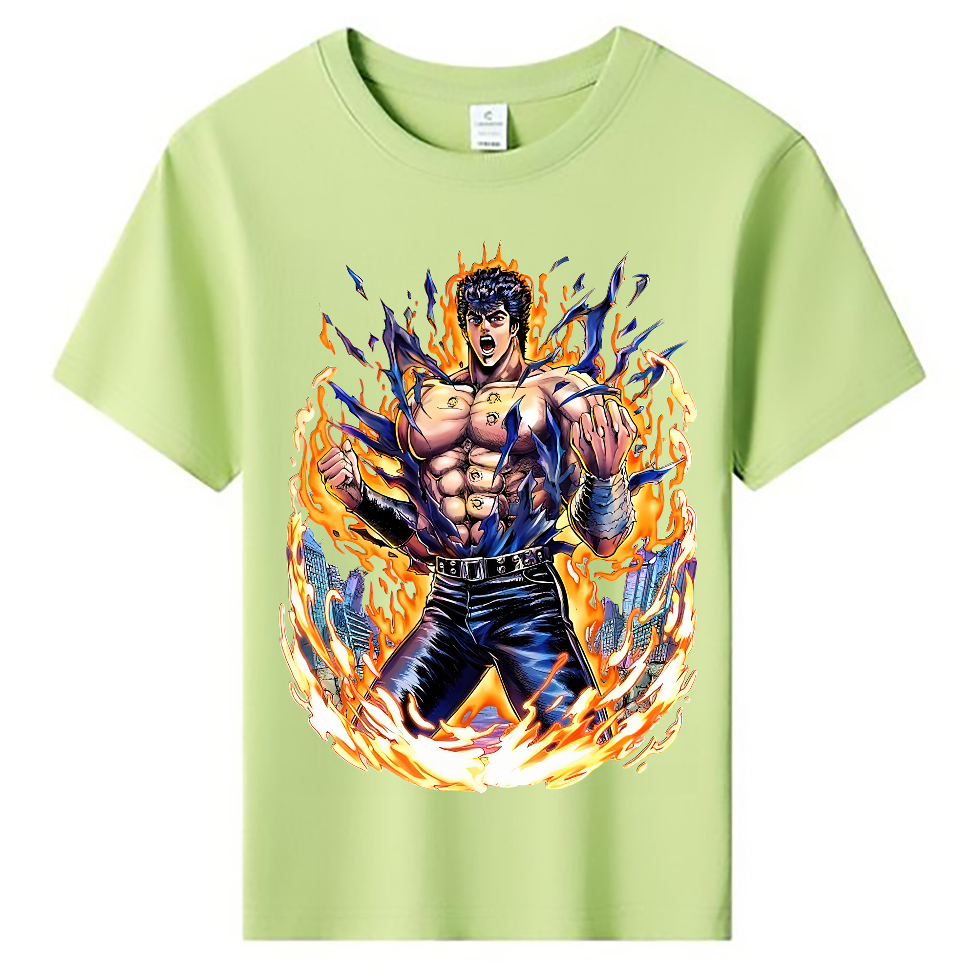 （画像用） 北斗の拳 Fist of the North Star 綿100％キッズTシャツ（フロントプリント）